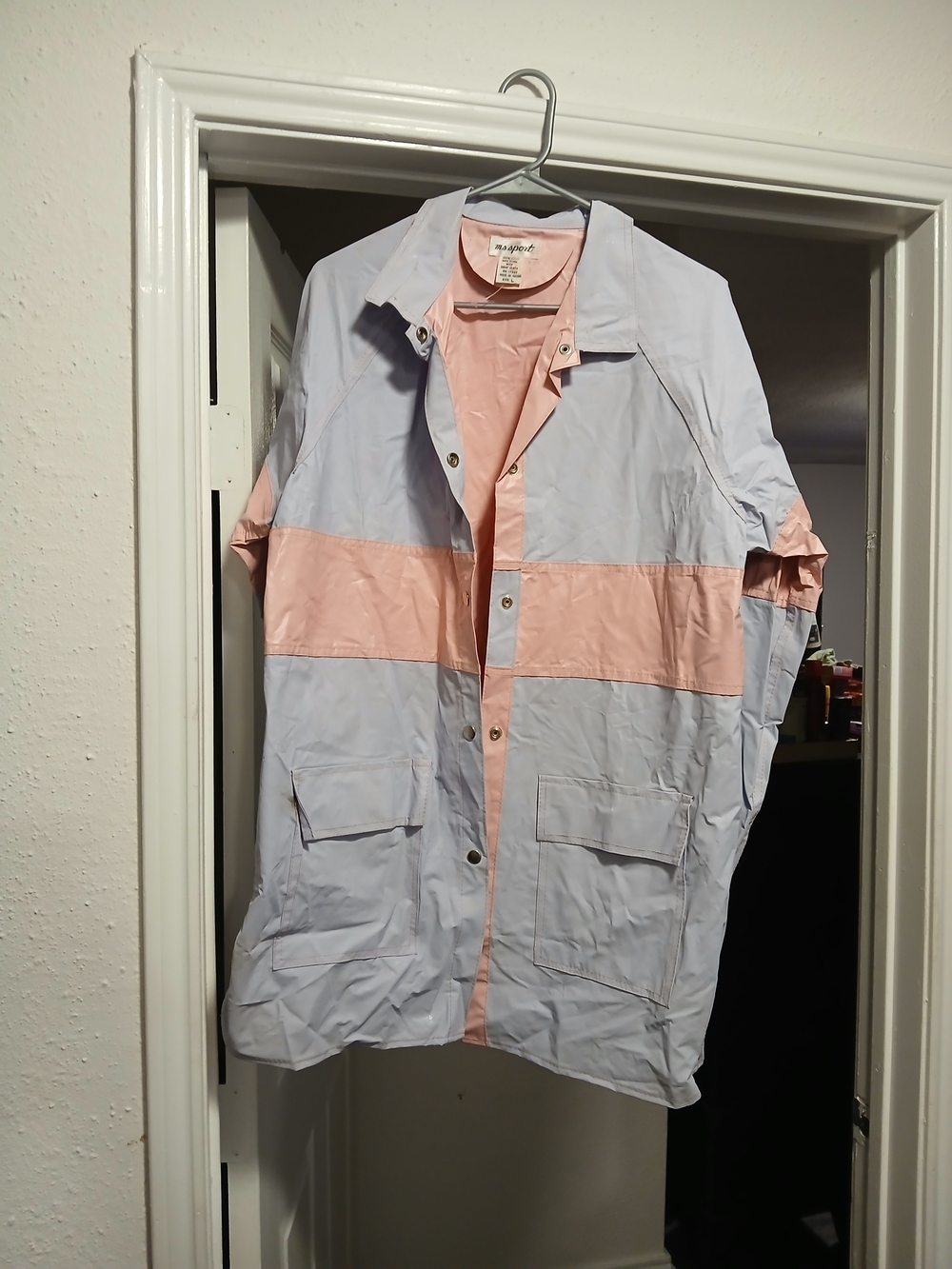 Ms. Sport Vintage Purple and Pale Pink Colorblock Rain Jacket